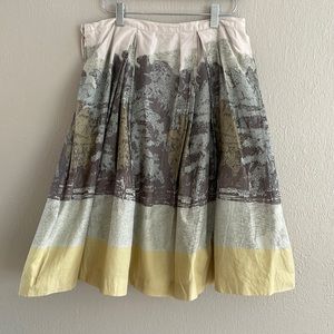 Anthropologie Odille Cotton Tree Print Skirt
